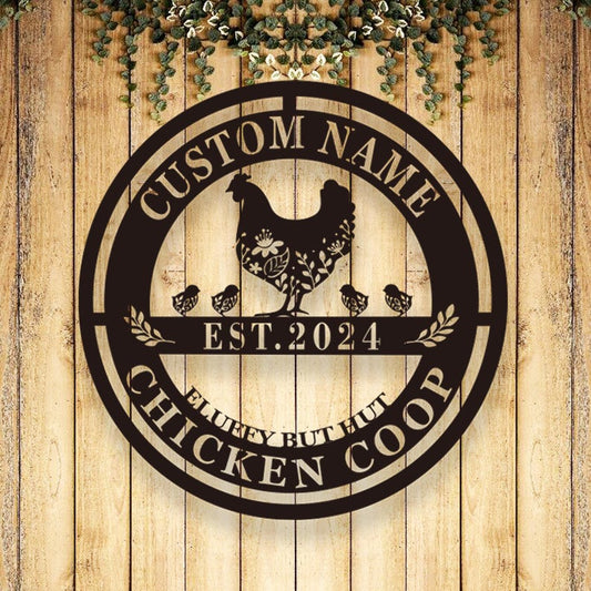 Hen House Decor, Hen House Metal Sign, Cutsom Metal Chicken Coop Sign, Farm Chicken house Decor, Personalized Chicken Coop Sign