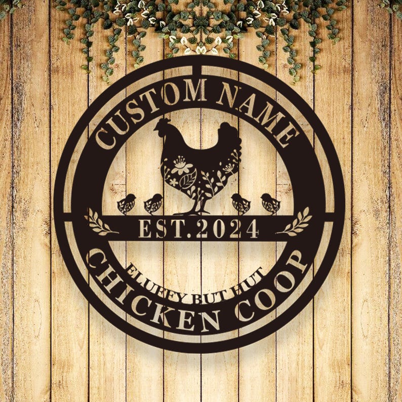 Hen House Decor, Hen House Metal Sign, Cutsom Metal Chicken Coop Sign, Farm Chicken house Decor, Personalized Chicken Coop Sign