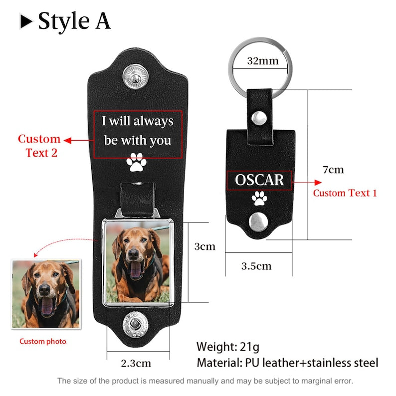 Pet Memorial Keychain, Pet Loss Gift, Pet Sympathy Gift, Custom Dog Picture Keychain,Pet Memorial Gift,Dog Remembrance Gift,Dog Passing Away