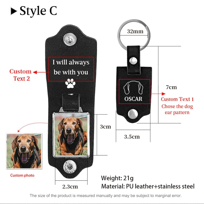 Pet Memorial Keychain, Pet Loss Gift, Pet Sympathy Gift, Custom Dog Picture Keychain,Pet Memorial Gift,Dog Remembrance Gift,Dog Passing Away