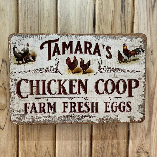 Chicken Coop Sign | Personalized Metal Sign | Vintage Design Custom Chicken Sign, Custom Farm Sign, Chicken Coop Sign, Chicken Farm, Eggs Farmed Sign, Farm Decor, Farmer Signs