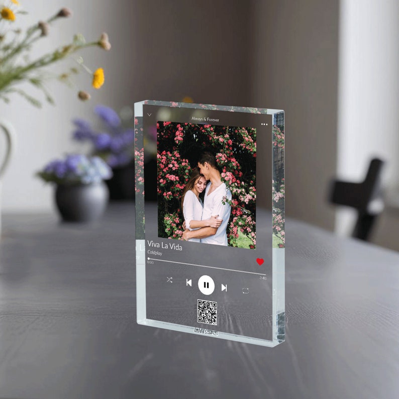 Gift for Him, Music Plaque,Personalized Song Music Plaque, Custom Song Acrylic Plaque, Freestanding , Music Plaque Christmas Gift for Couple