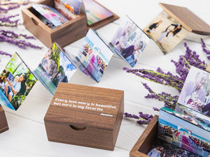 Personalized Handmade Photo Pull Out Gift Box, Anniversary Gift, Gifts for Couples, Engraved or Printed Wooden Box, Pull Out Photo Album