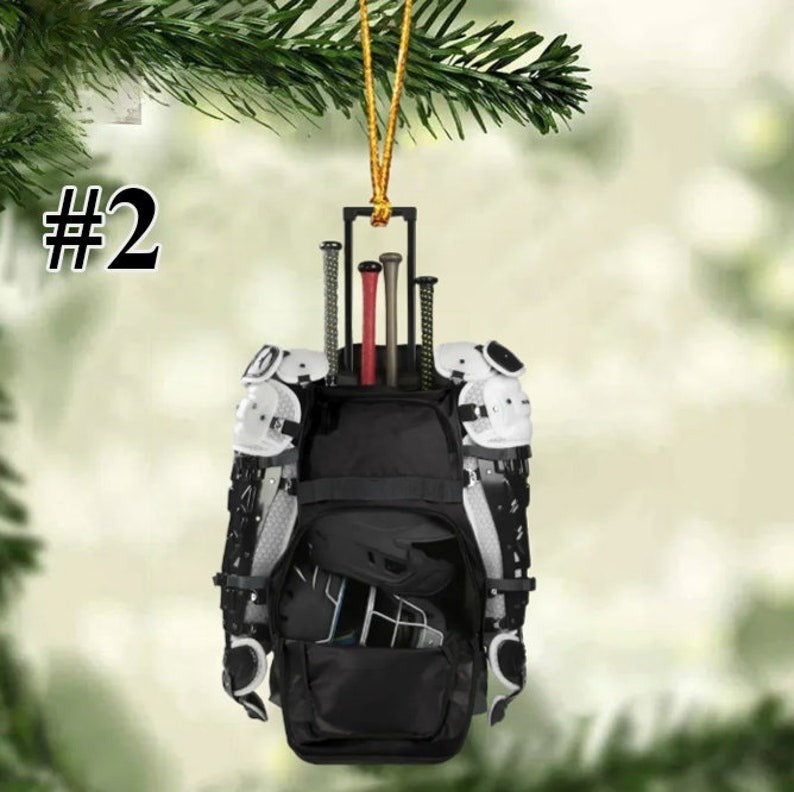 Baseball Bag 2024 Christmas Ornament, Baseball Lover Shaped Ornament, Baseball Player Acrylic/Wooden Ornament, Custom Name Ornament