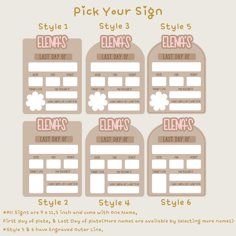 Personalized Back to School, Custom First and Last Day of School Sign, Reusable Dry Erase Board,Interchangeable Name, Photo Prop.