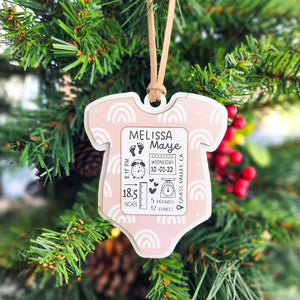 Personalized Baby First Christmas Ornament | Newborn Gift | Custom Holiday Keepsake for New Moms | Baby's Birth Stats Stocking Stuffer Idea