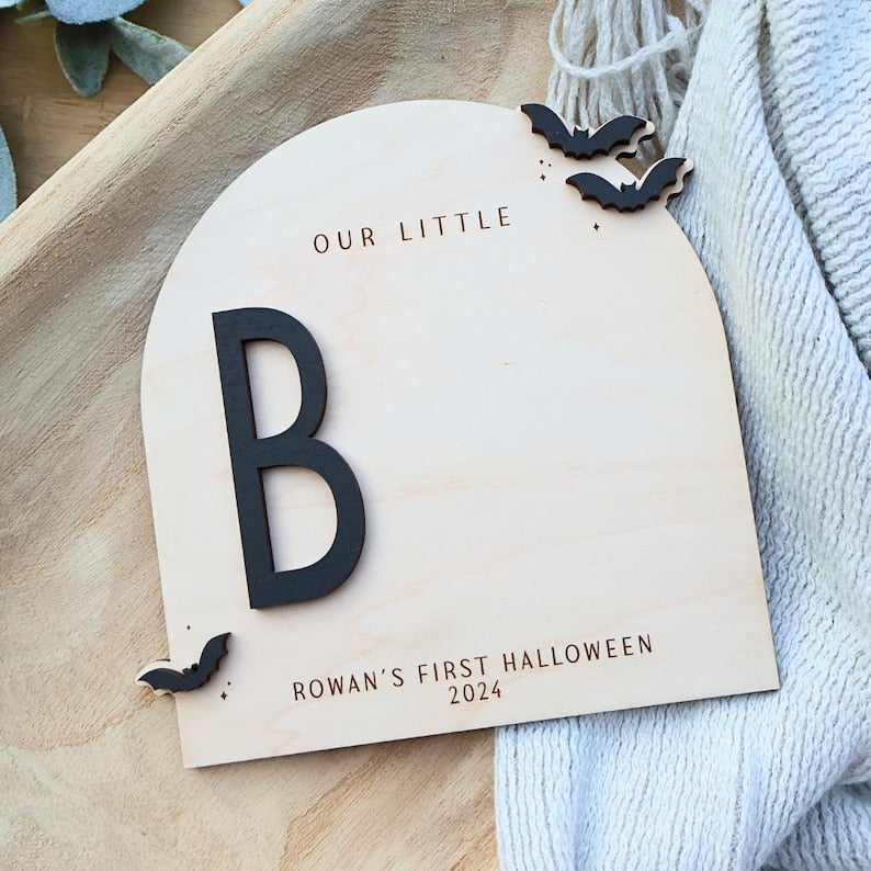 DIY Footprint Art, Baby's First Halloween, My Little Boo Sign, Wooden Kids Craft, Custom Children's Keepsake, Personalized Halloween Decor