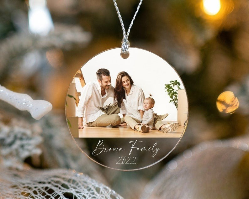 Personalized Family Picture Ornament, Christmas Gift Ornament, Custom Photo Ornament, Unique Christmas Ornament, Family Memorial Ornament