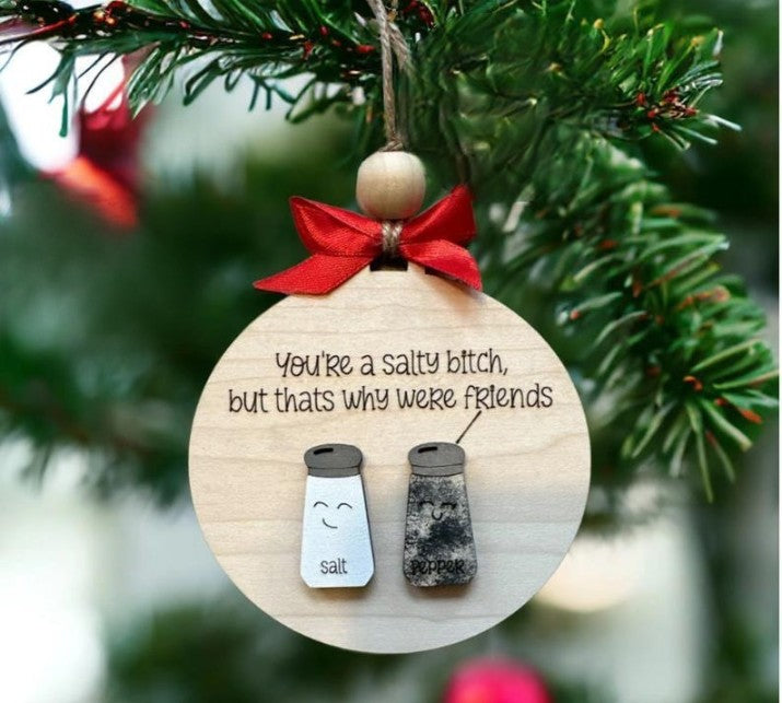 Funny Friend Ornament-Christmas Layer Wooden Ornament