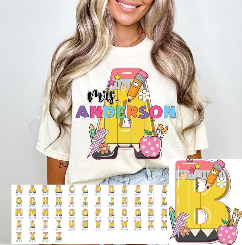 Personalized Teacher Shirt, Custom Teacher Name T-Shirt, Back To School Sweatshirt, First Day Of School,Custom your name Shirt, Teacher Shirt