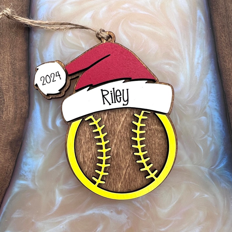 Personalized Sports Ornament| Baseball | Volleyball | Basketball | Coach Gift | Pickleball | Dodgeball | Golf | Soccer | Softball