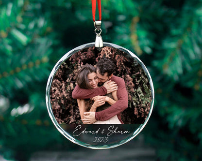 Personalized Photo Ornament, Custom Picture Ornament, Couple Ornament, Couples Gifts, Unique Ornament, Glass Ornament, Keepsake Ornament