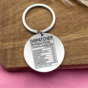 Custom Dispatcher Stainless Steel Keychain - Funny Profession Keyring - Dispatcher Christmas Gift