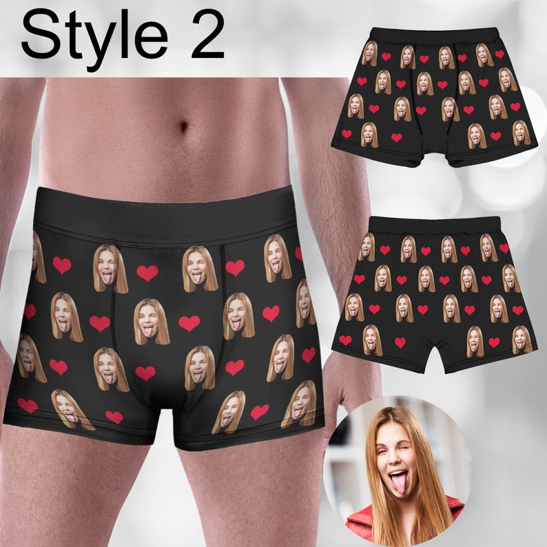 Personalised Face Boxers for Husband,Personalized Face Underwear,Custom Boxers with Face,Funny Photo Underwear for Men,Custom Face Boxers