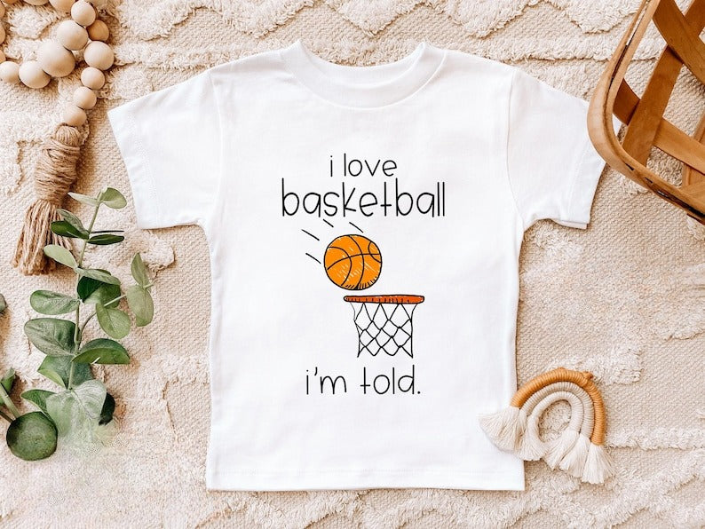 I Love Basketball I'm Told Baby Onesie, Cute Basketball Outfit, Newborn Basketball Fan, Basketball Baby, Baby Shower Gift, Baby Boy