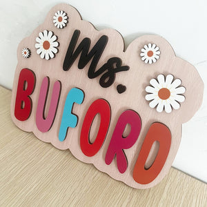 Wooden Custom Name Sign, Custom Door sign, Teachers' day gift, Doorframe Sign,Gift for teacher, Teacher Name Sign For Door,Wooden Sign decor