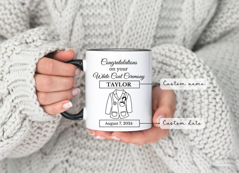 White Coat Ceremony Gift Personalized White Coat Mug Medical Student Pharmacist Custom Name Medical School Acceptance Gift Future Doctor Mug