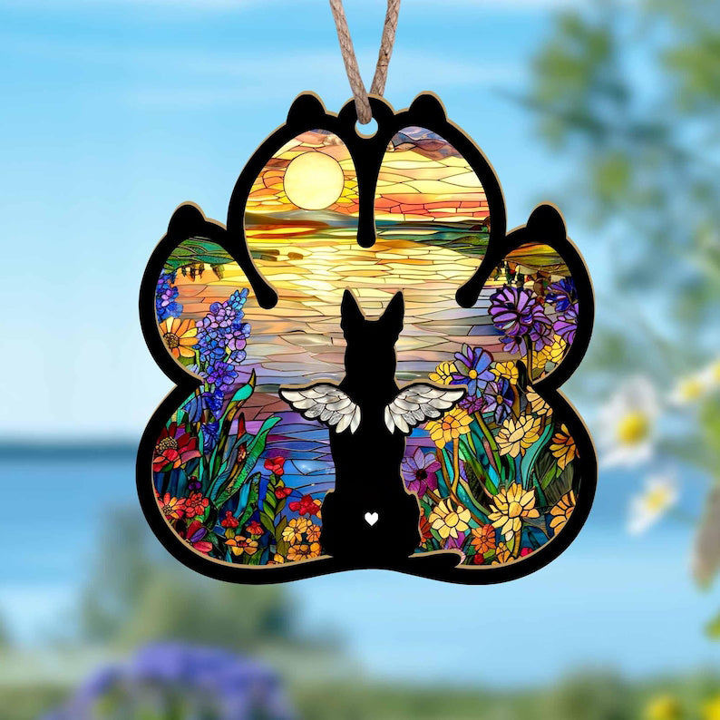 Personalized Dog Loss Sympathy Gift, Custom Dog Memorial Suncatcher, Pet Memorial Gift, Loss of Dog Gift, Dog Remembrance Gift
