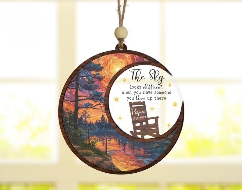 Memorial Gift, Sympathy Gift, The Sky Looks Different Suncatcher Memorial, Loss Of Father, In Loving Memory, Bereavement Gift, Loss of Mom