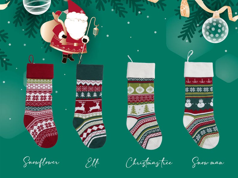 Christmas Knit Stockings,Embroidered Family Holiday Stockings,Christmas Stockings,Christmas D cor,Christmas gifts 2024