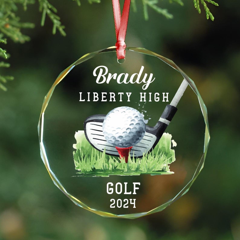 Personalized Golf Gifts, Custom Golf Christmas Tree Ornament, Golf Ornament, Golf Gifts for Coach, Golf Decor for Christmas, Christmas Gift