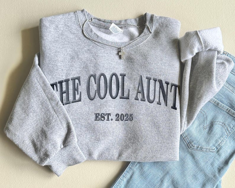 Custom Embroidered Aunt Shirt, Gift for Cool Aunt Niece Nephew, Personalized Mother's Day, Pregnancy Announcement Shirt, Baby Shower Gift