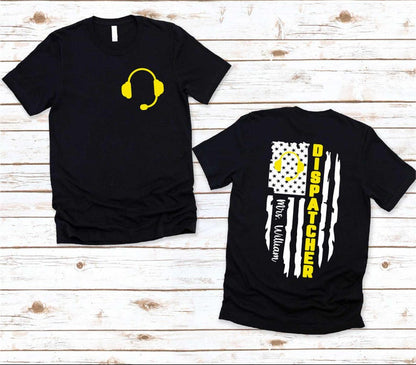 Custom Dispatcher American Flag Shirt, Dispatcher Appreciation Gift, Dispatcher Shirts for Men, 911 Dispatcher Shirt, Gift For Dispatcher