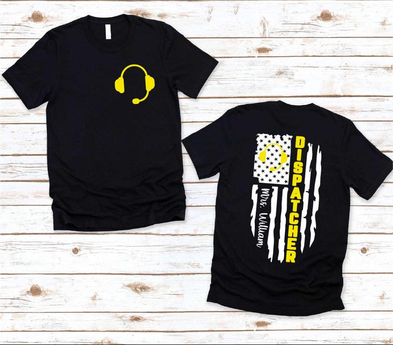 Custom Dispatcher American Flag Shirt, Dispatcher Appreciation Gift, Dispatcher Shirts for Men, 911 Dispatcher Shirt, Gift For Dispatcher