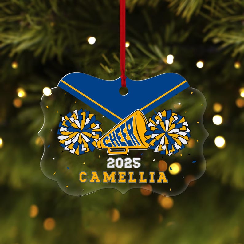 Personalized Cheerleader Ornament, Christmas Tree Ornaments, Cheerleader Gifts, Cheer Team Ornament, Christmas Gifts For Women