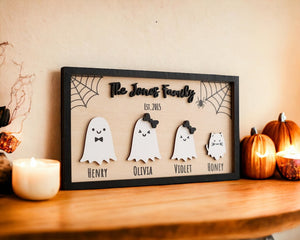 Personalized Wooden Halloween Table Decor for Festive Autumn Touch Custom Halloween Family Decor Halloween Gift