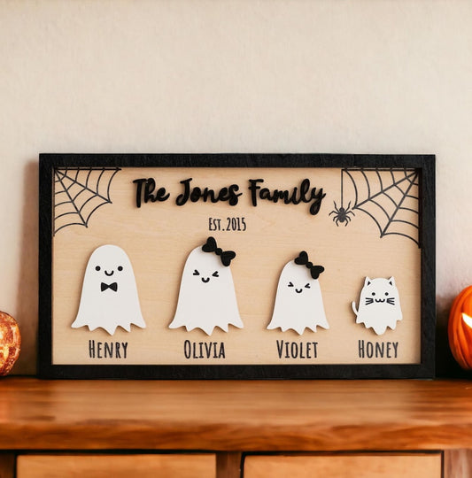 Personalized Wooden Halloween Table Decor for Festive Autumn Touch Custom Halloween Family Decor Halloween Gift