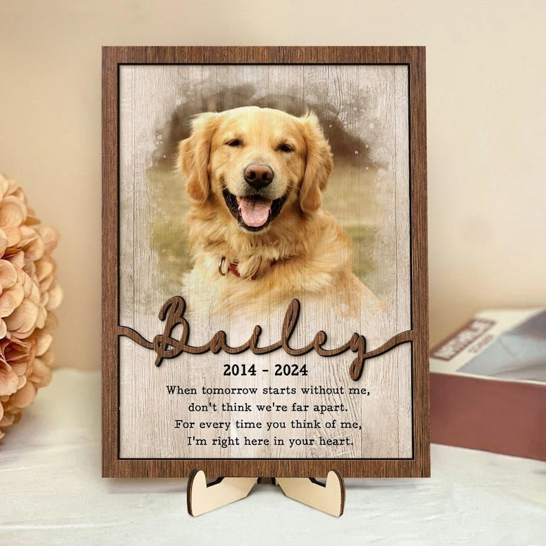 Photo Pet Memorial Sign For Pet Loss Gift, Personaled Picture Frame Pet Memorial Gift Dog Memorial Gift Cat Loss Gift, Dog Memorial Frame Unique Gift Idea