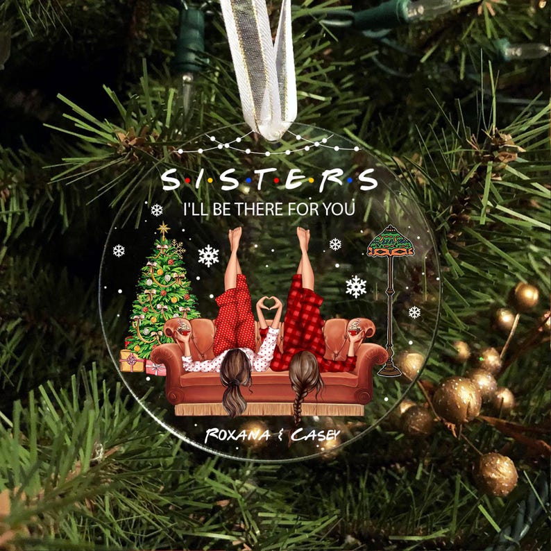 Personalized Sisters Ornament, Besties Christmas Gift, Best Friend Christmas Ornament, Custom Best Friend Gift, Bestie Ornament, Sister Gift