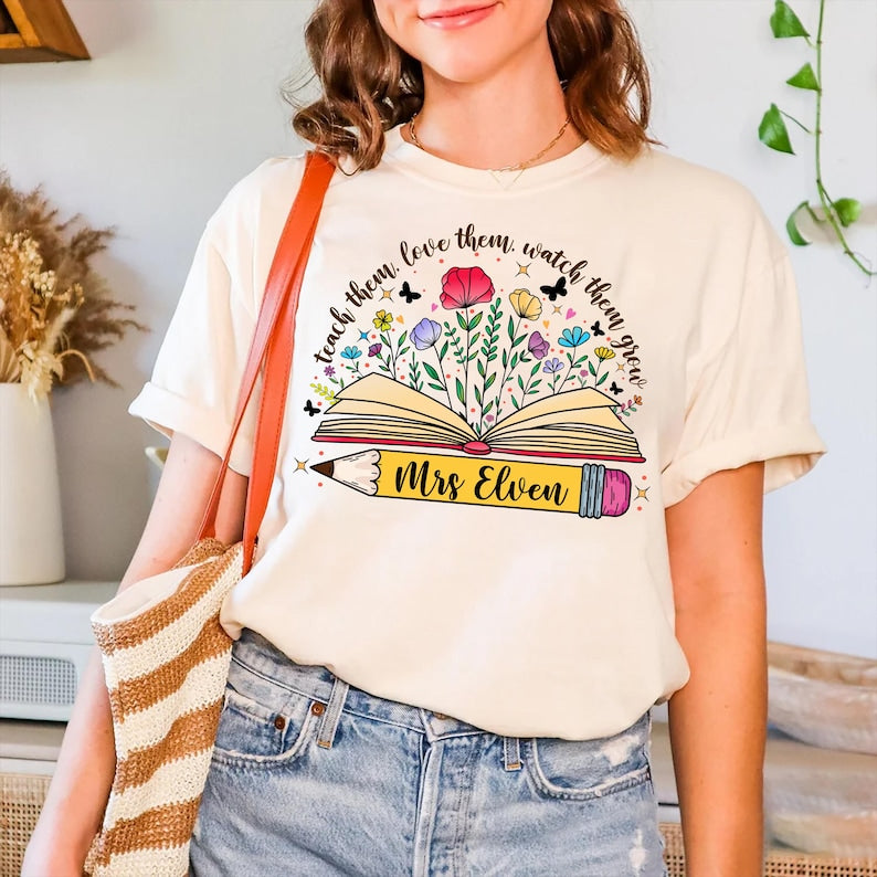 Teacher Appreciation Shirt | Teacher T-shirt |Teacher Wildflowers Shirt |Teach Them Shirt | Retro Teacher Sweatshirt | Teacher Floral Shirt