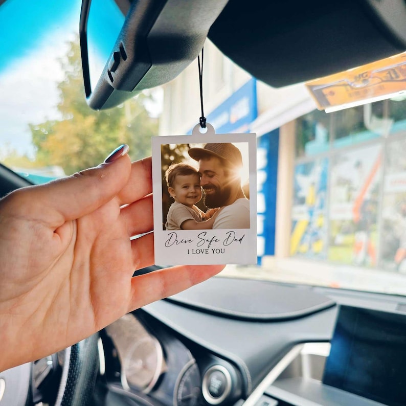 Personalized Photo Car Ornament, Photo quality,First Car Gift,Custom Photo Car Ornament, Test pass gift, Gift for Him, Husband Gift Dad gift
