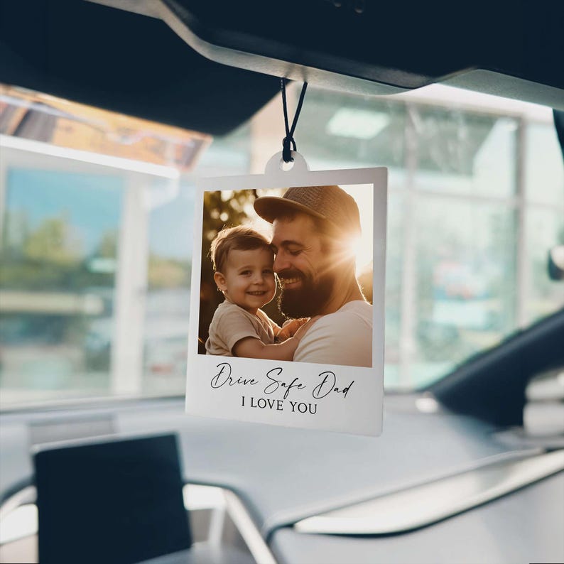 Personalized Photo Car Ornament, Photo quality,First Car Gift,Custom Photo Car Ornament, Test pass gift, Gift for Him, Husband Gift Dad gift