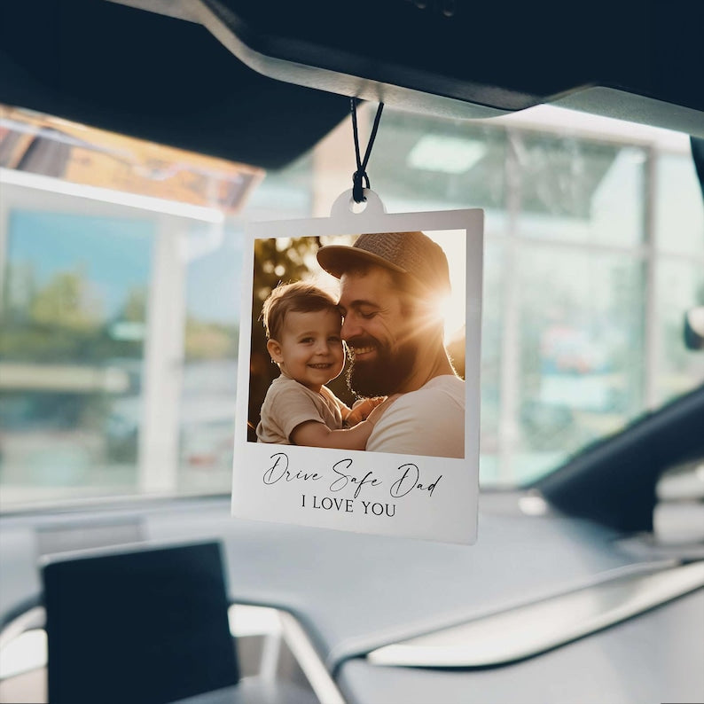 Personalized Photo Car Ornament, Photo quality,First Car Gift,Custom Photo Car Ornament, Test pass gift, Gift for Him, Husband Gift Dad gift