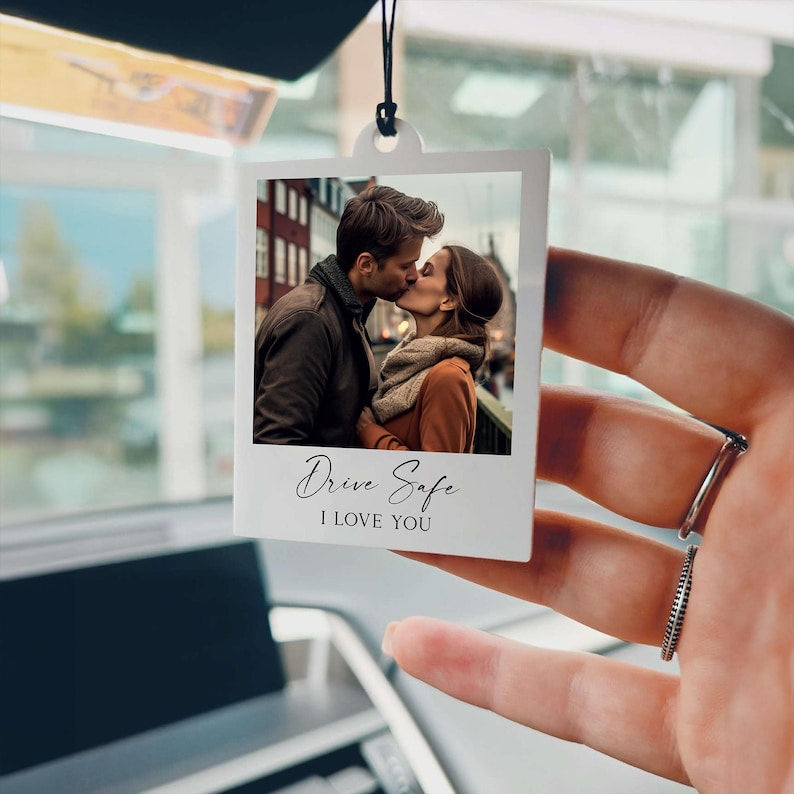 Personalized Photo Car Ornament, Photo quality,First Car Gift,Custom Photo Car Ornament, Test pass gift, Gift for Him, Husband Gift Dad gift
