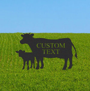 Personalized Two Cows Farm Sign, Custom Ranch Metal Sign,Cow Cattle Sign,Barn Decor,Farmhouse Entrance Sign,Family Name Metal Sign