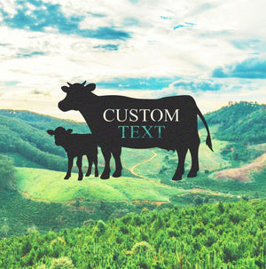 Personalized Two Cows Farm Sign, Custom Ranch Metal Sign,Cow Cattle Sign,Barn Decor,Farmhouse Entrance Sign,Family Name Metal Sign