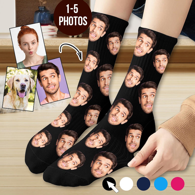 Custom Face Socks, Custom Socks for Man Women, Personalized Picture Socks, Photo Sock, Custom Sock Gift for Dad, Custom Father's Day Gifts