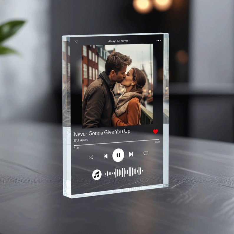 Gift for Him, Music Plaque,Personalized Song Music Plaque, Custom Song Acrylic Plaque, Freestanding , Music Plaque Christmas Gift for Couple