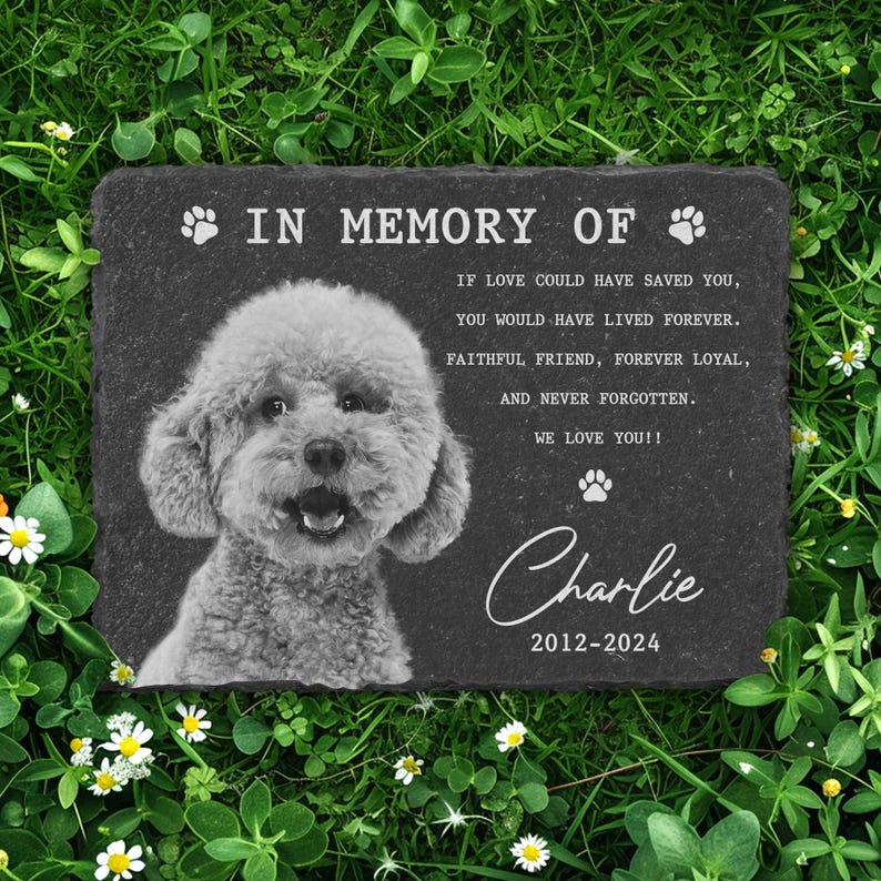 Personalized Memorial Stone, Dog Memorial Gifts for Loss of Dog, Pet Memorial Gifts, Memorial Plaque With Photo,Pet Loss Gifts,Sympathy Gift