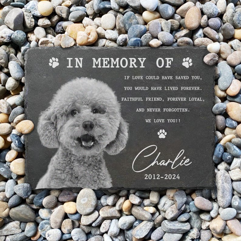 Personalized Memorial Stone, Dog Memorial Gifts for Loss of Dog, Pet Memorial Gifts, Memorial Plaque With Photo,Pet Loss Gifts,Sympathy Gift