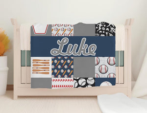 Personalized Baby Blanket, Personalized baseball Baby Blanket, Baseball Personalized Name Blanket - Custom Baby, Toddler, Baby Shower