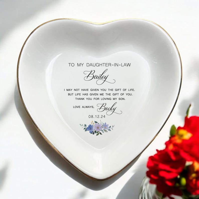 Custom Wedding Gifts for Bride From Mother-in-Law Ring Dish/Daughter-in-Law Gifts/Bride Gift From Mother of The Groom/Bonus Daughter Gift