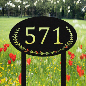 Custom Lawn Address Sign,Metal House Numbers for Yard,Personalized Address Yard Stake,Driveway House Number Sign,Address Number Sign Stake