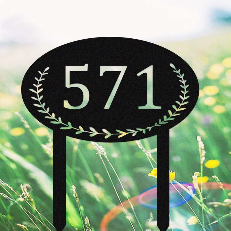 Custom Lawn Address Sign,Metal House Numbers for Yard,Personalized Address Yard Stake,Driveway House Number Sign,Address Number Sign Stake