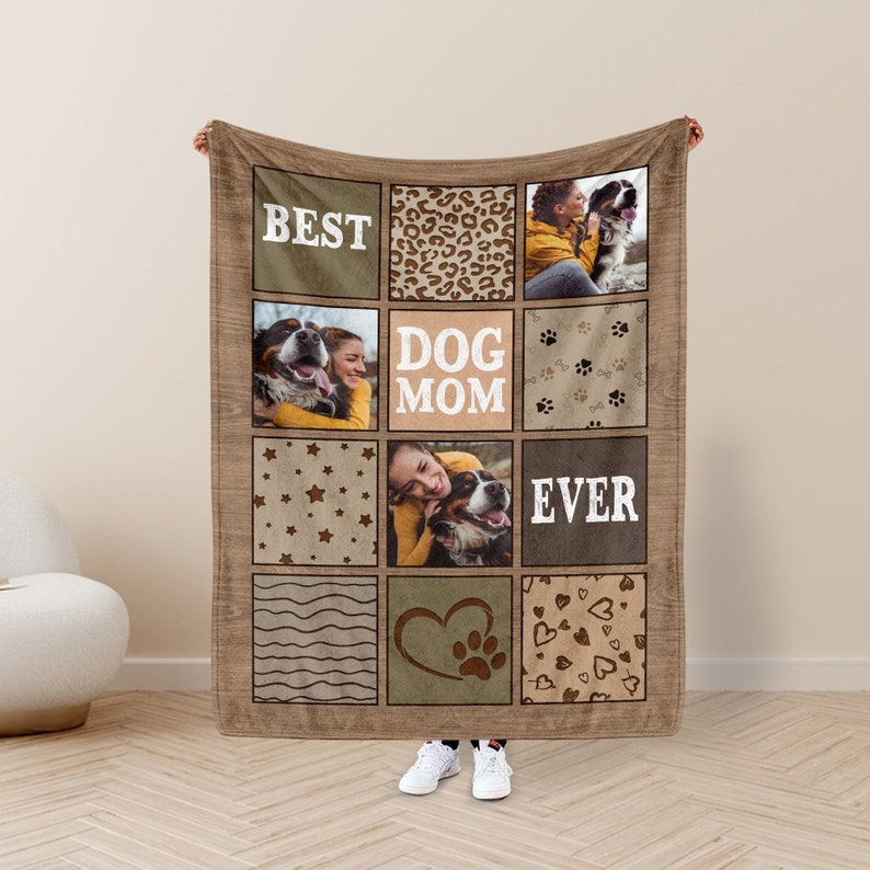 Personalized Dog Photo Blanket, Pet Blanket with Pictures, Pet Memorial Gifts, Dog Loss Gift, Pet Loss Keepsake, Gift for Dog Mom Dog Dad