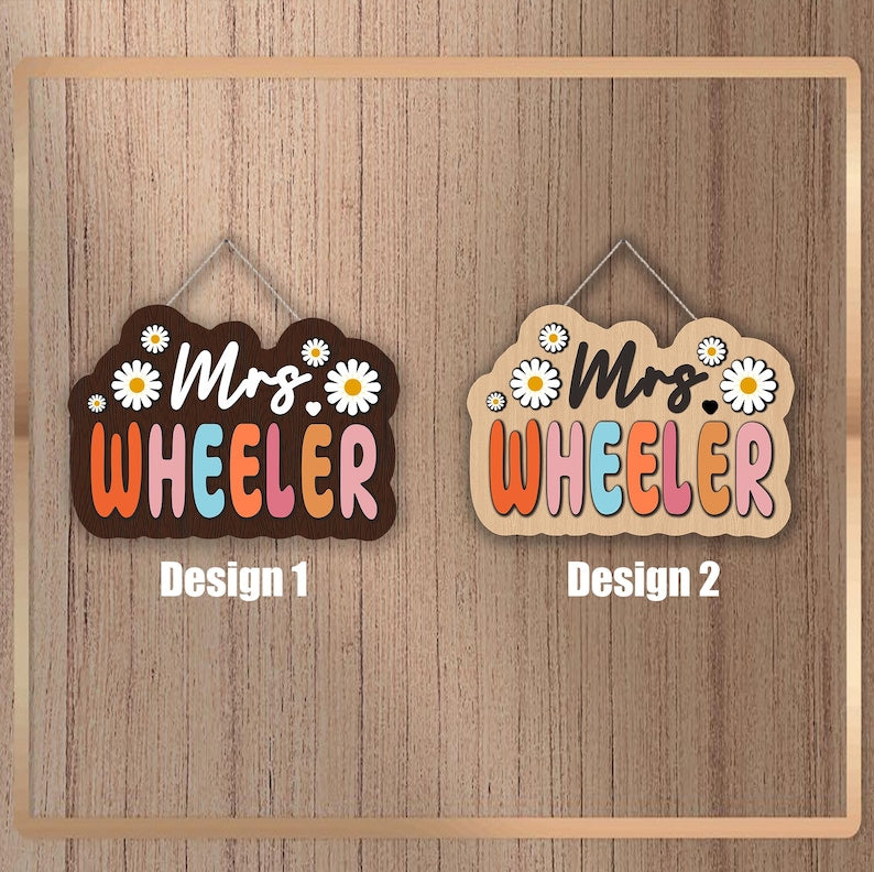 Wooden Custom Name Sign, Custom Door sign, Teachers' day gift, Doorframe Sign,Gift for teacher, Teacher Name Sign For Door,Wooden Sign decor